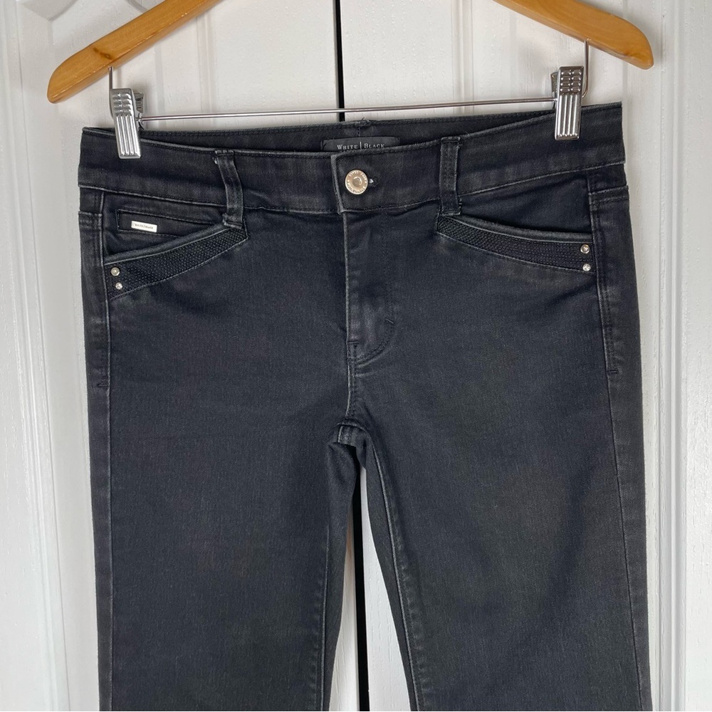 WHBM Modern Flare Jeans Women’s 4 Black Embellished Y2K Gorpcore Goth Casual - Picture 2 of 16